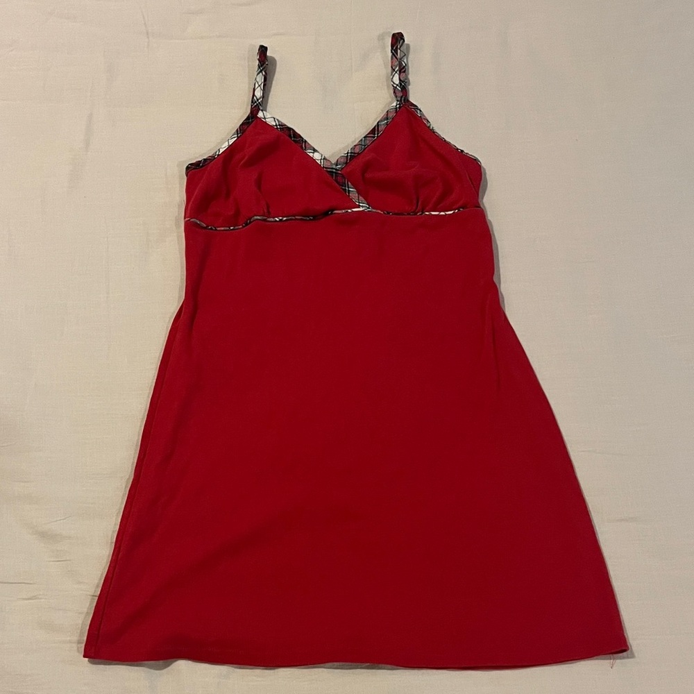 Red plaid Christmas dress